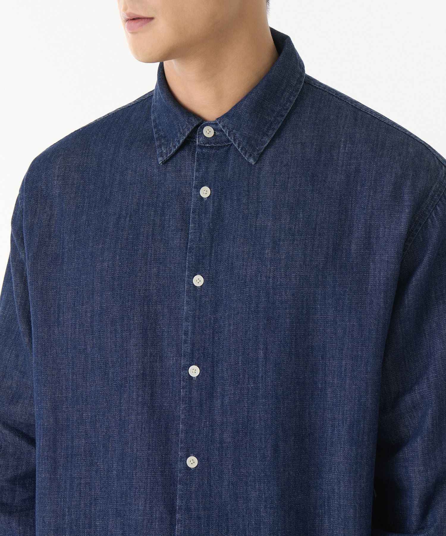 ★MUSINSA STANDARD★ Relaxed denim shirt medium indigo MMDNH MUSINSA | MUSINSA STANDARD Relaxed Denim Shirt [Indigo]