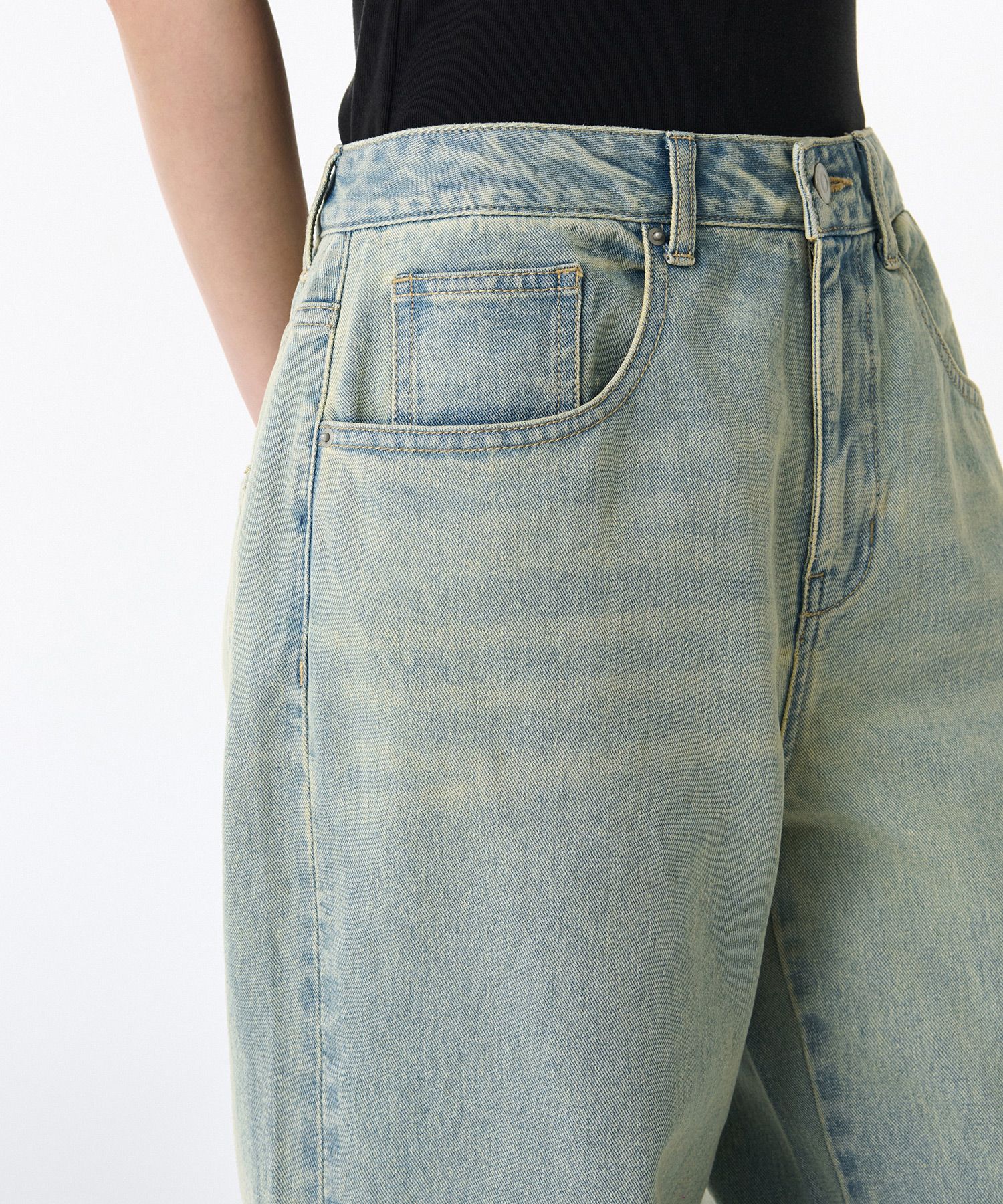 ★MUSINSA STANDARD★ Coated loose exhaust denim pants light MUSINSA | MUSINSA STANDARD Coated loose exhaust denim pants