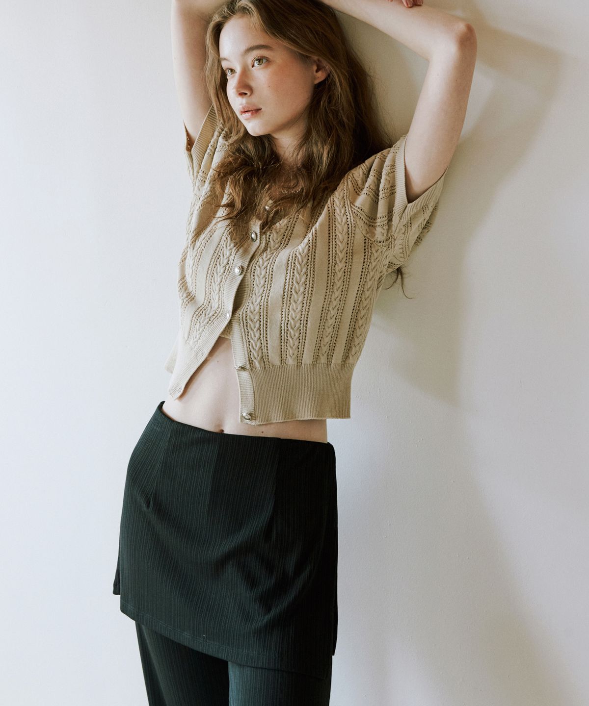 오떼뜨(OCTETTE) JERSEY SKIRT WRAP PANTS_BLACK