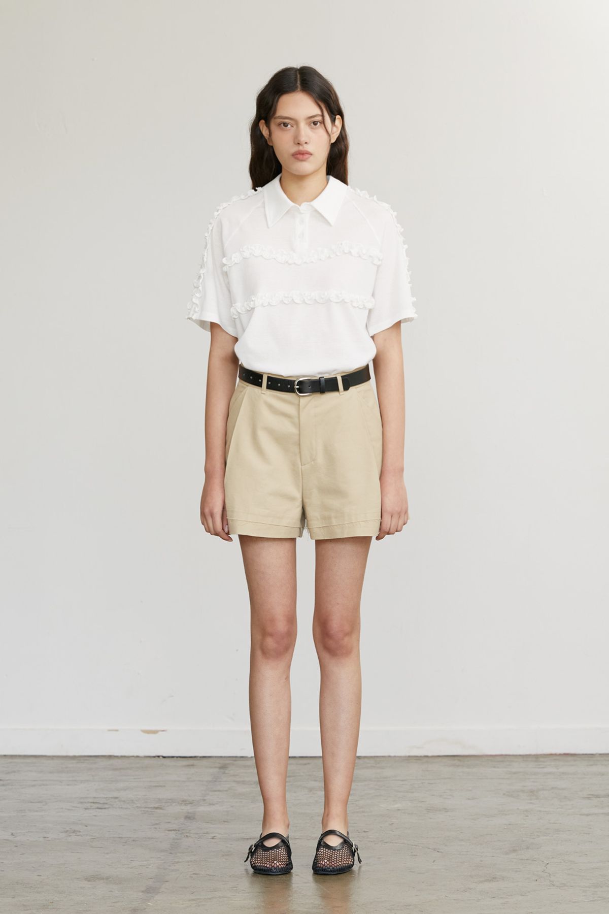 애프터아워즈(AFTERHOURS) COTTON RAW CUT SHORTS (BEIGE)