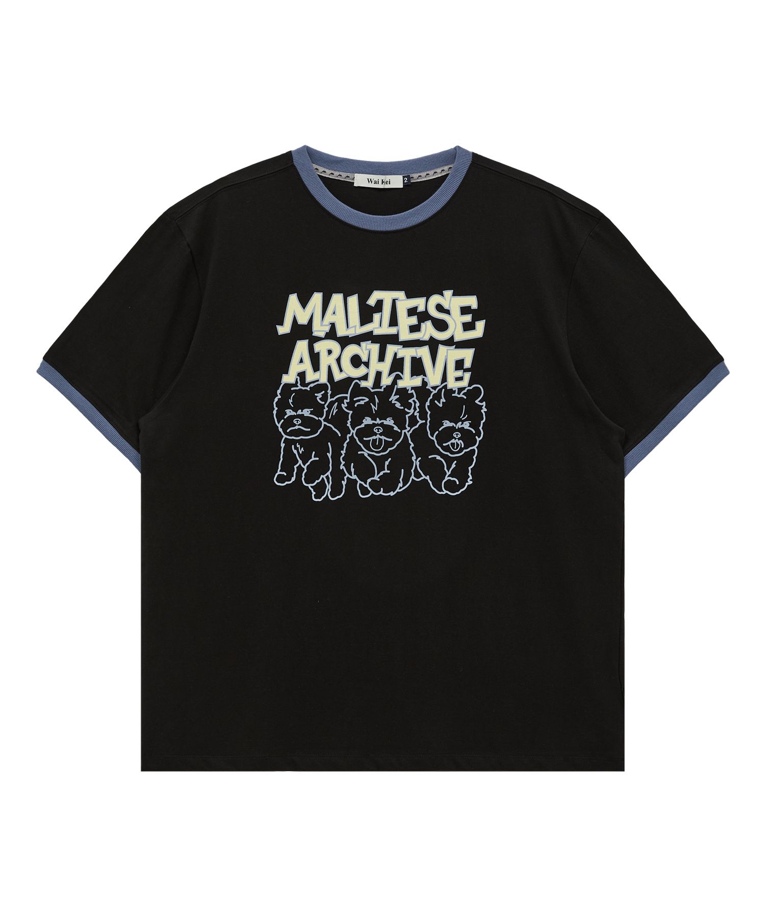 ★WAIKEI★ Maltese archive line graphic ringer short sleeve MUSINSA | WAI KEI Maltese Archive Line Graphic Ringer Short