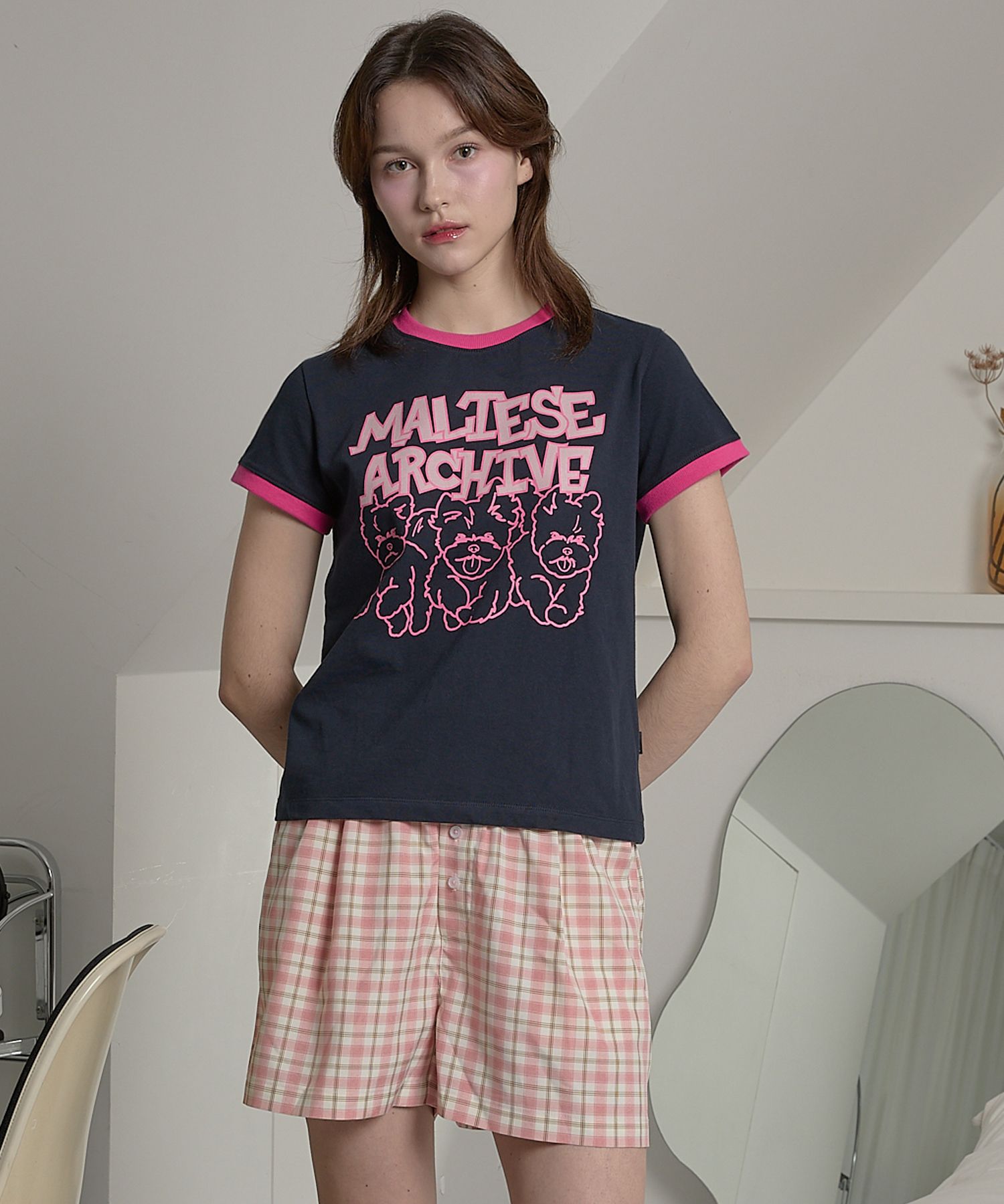 ★WAIKEI★ Maltese Archive Line Graphic Ringer Short Sleeve MUSINSA | WAI KEI Maltese Archive Line Graphic Ringer Short