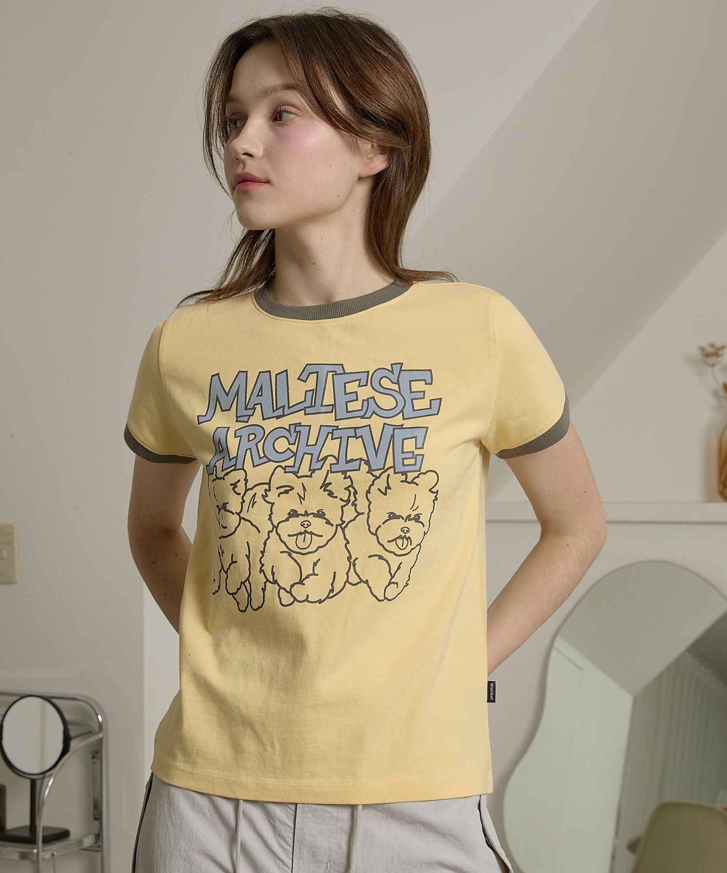 ★WAIKEI★ Maltese archive line graphic ringer short sleeve MUSINSA | WAI KEI Maltese Archive Line Graphic Ringer Short