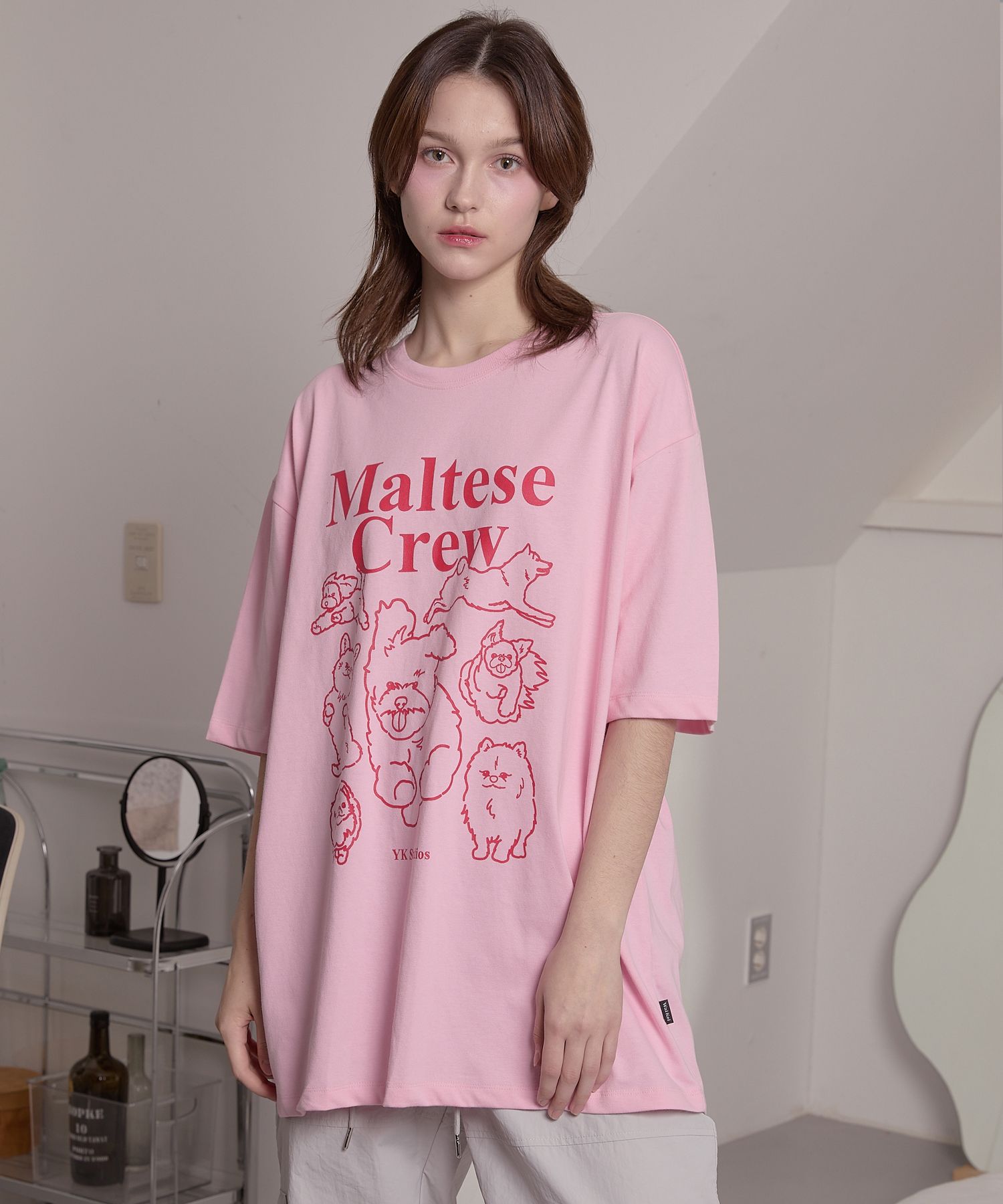 ★WAIKEI★ Maltese Crew Line Graphic Short Sleeve T-Shirt Pi MUSINSA | WAI KEI Maltese Crew Line Graphic Short-sleeved T