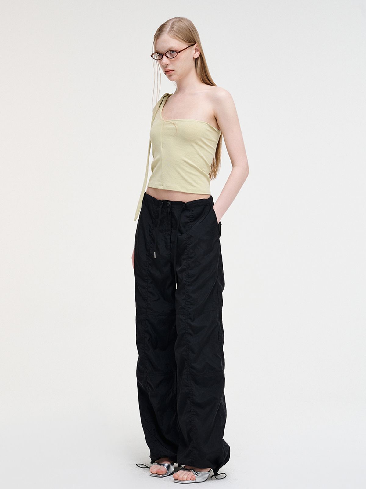 에트몽(ETMON) String Wide Pants, Black