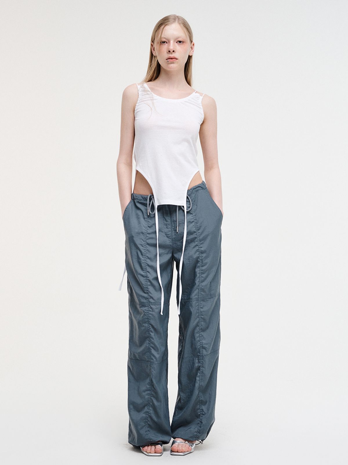 에트몽(ETMON) String Wide Pants, Blue Grey