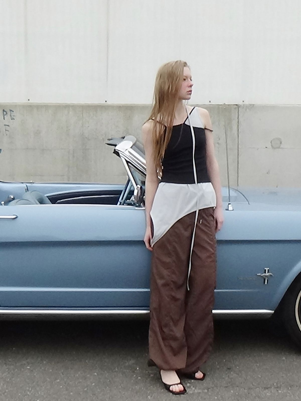 에트몽(ETMON) String Wide Pants, Brown