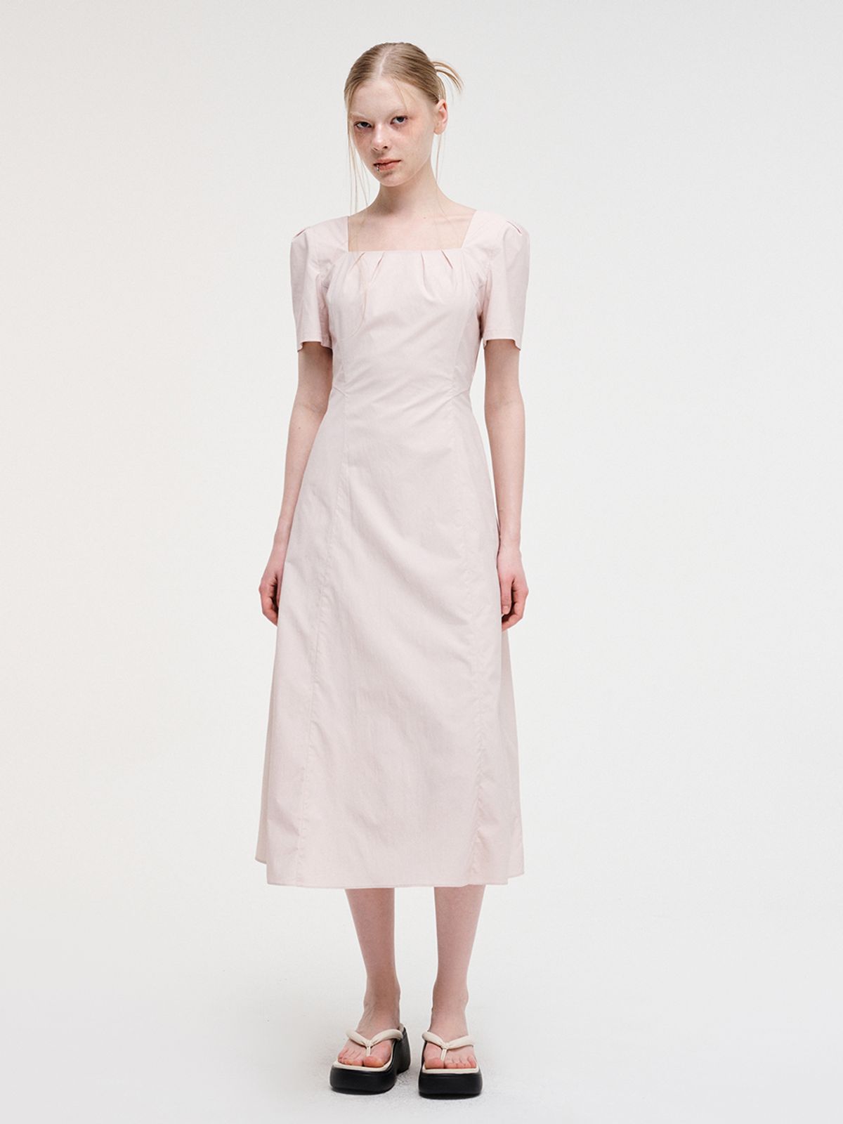 에트몽(ETMON) Bolero Pintuck Dress, Pink