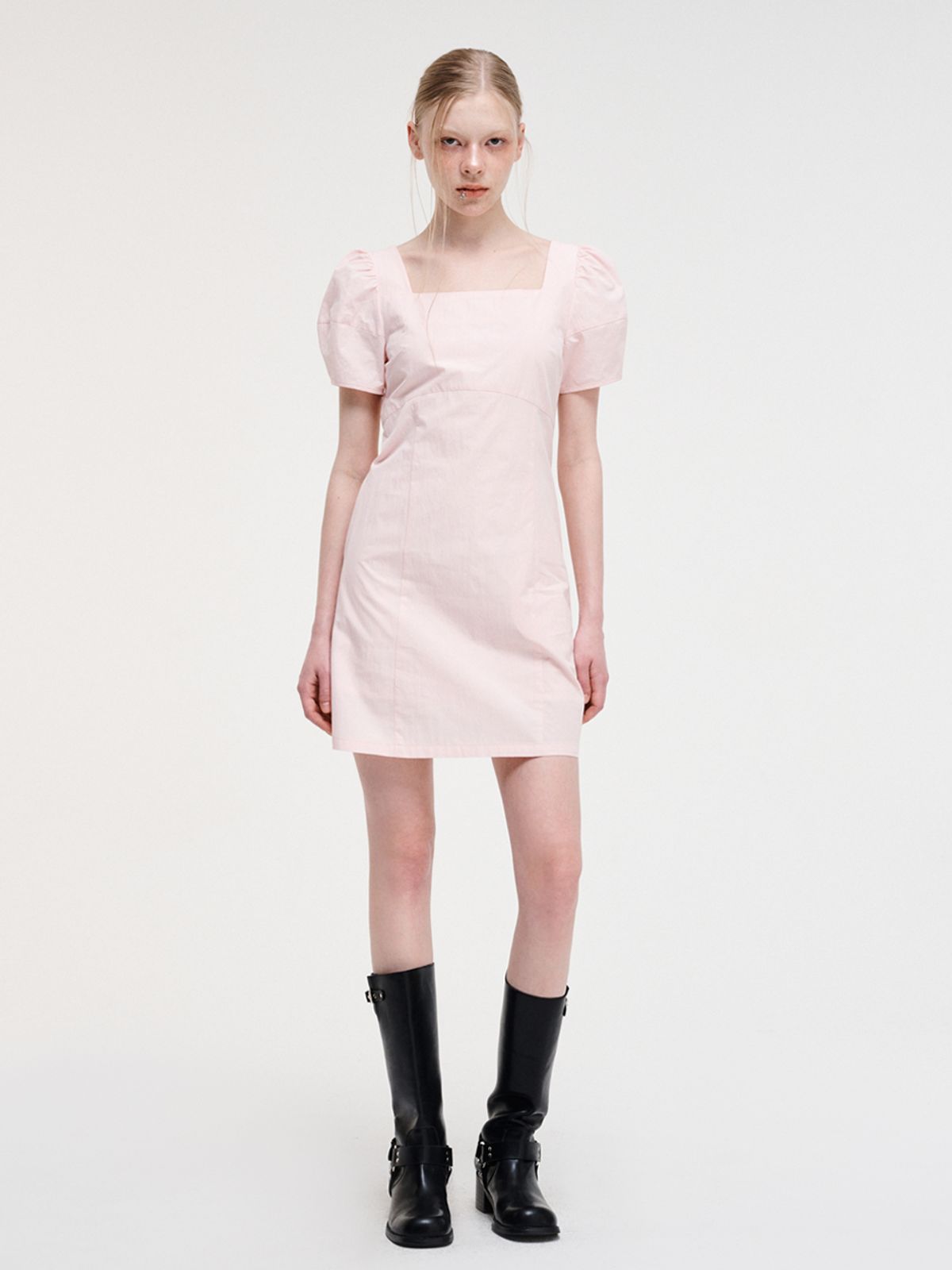 에트몽(ETMON) Square Puff Mini Dress, Pink