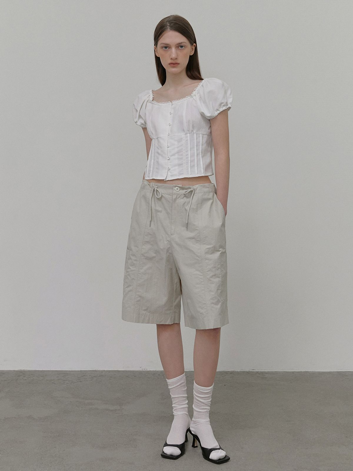 에트몽(ETMON) Midi Pocket Pants, Light Beige