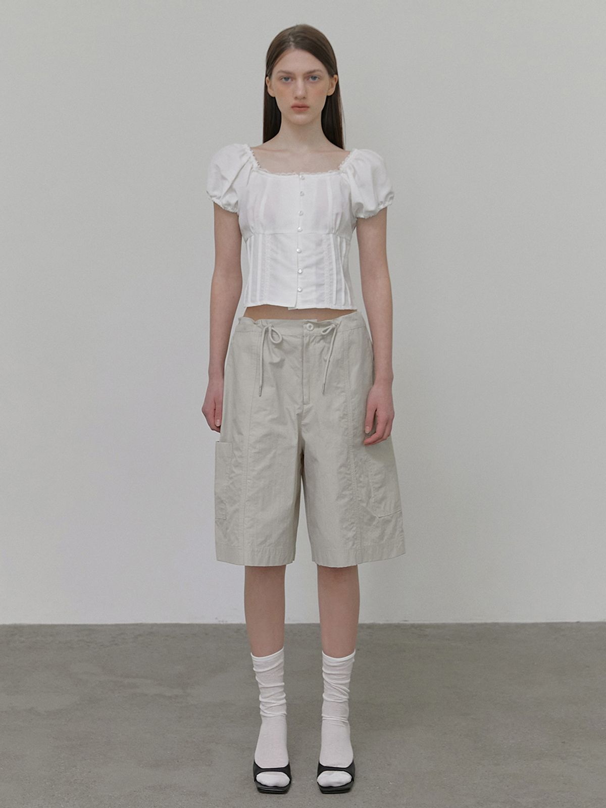 에트몽(ETMON) Midi Pocket Pants, Light Beige
