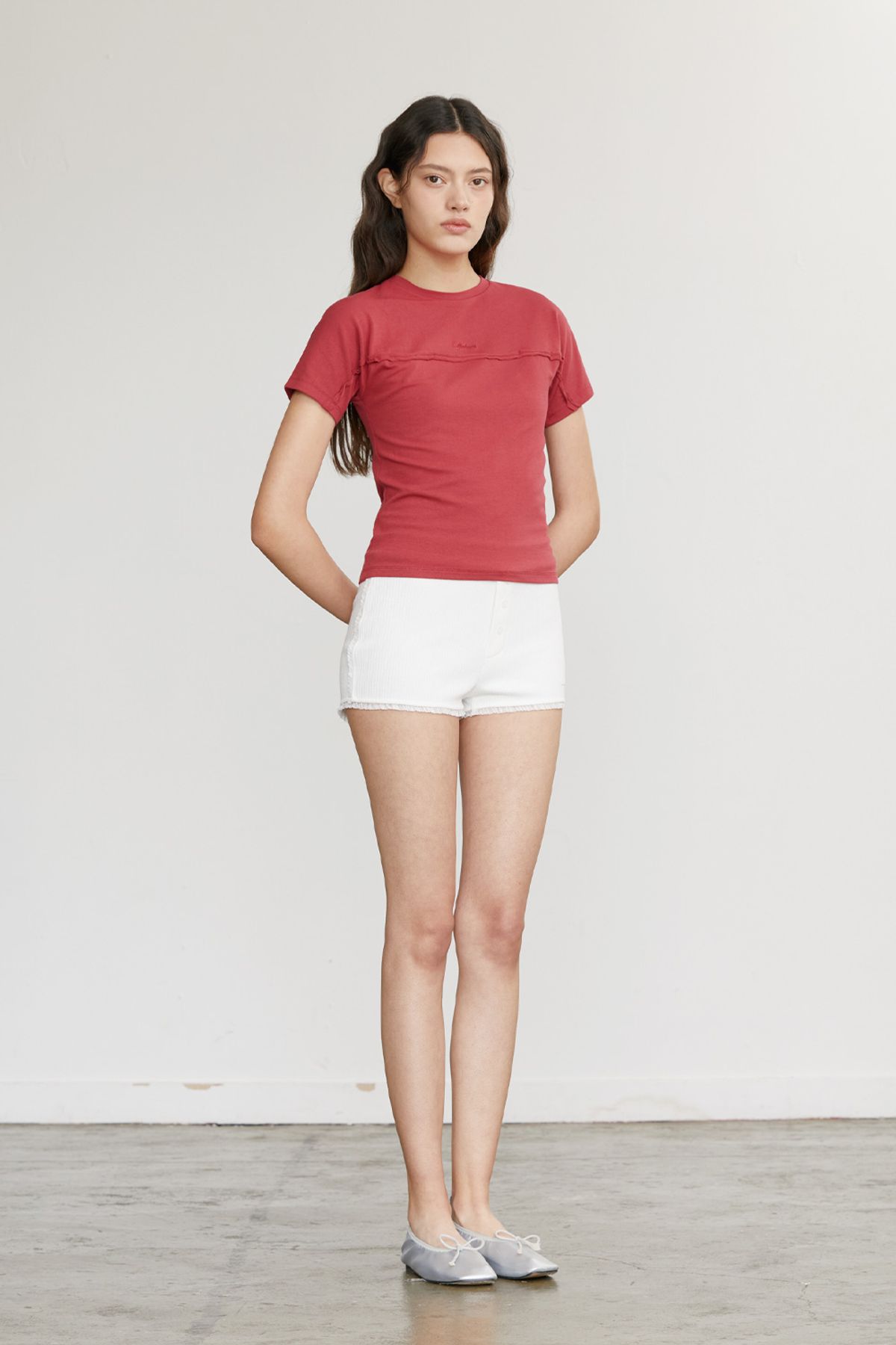 애프터아워즈(AFTERHOURS) LACE BRIEF SHORTS (IVORY)
