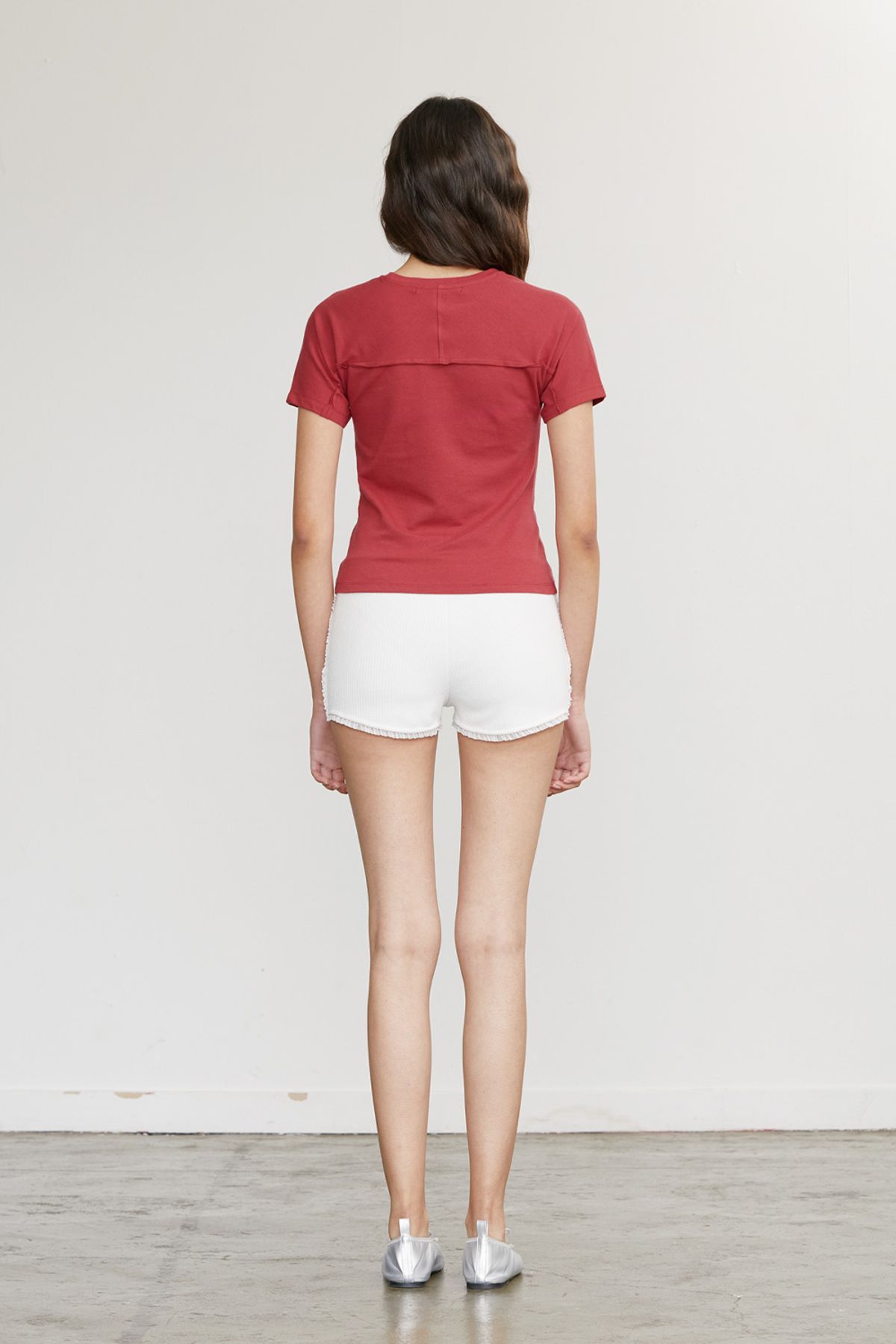 애프터아워즈(AFTERHOURS) LACE BRIEF SHORTS (IVORY)