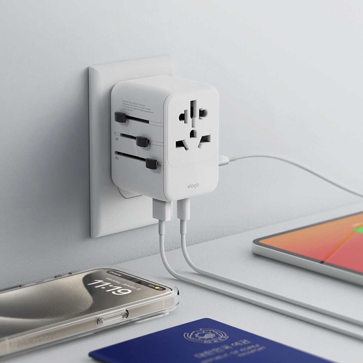 엘라고(ELAGO) USB 5포트 고속충전 여행용 멀티 어댑터
