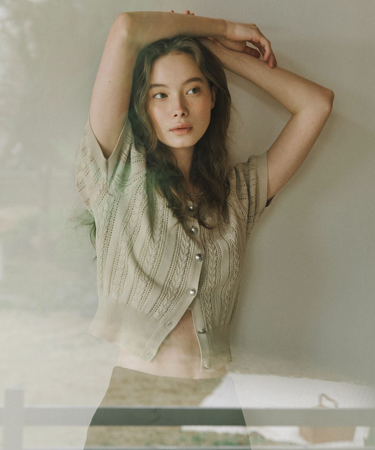 오떼뜨(OCTETTE) HALF SLEEVE CROCHET CD_3COLOR