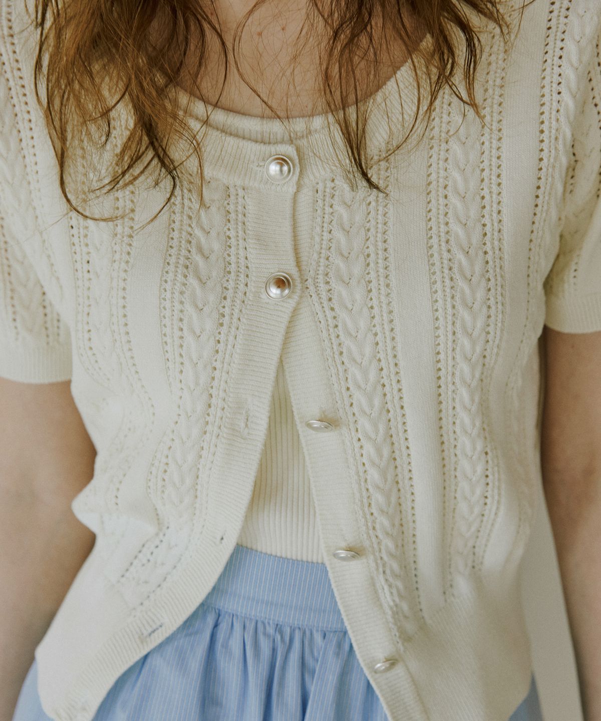 오떼뜨(OCTETTE) HALF SLEEVE CROCHET CD_3COLOR