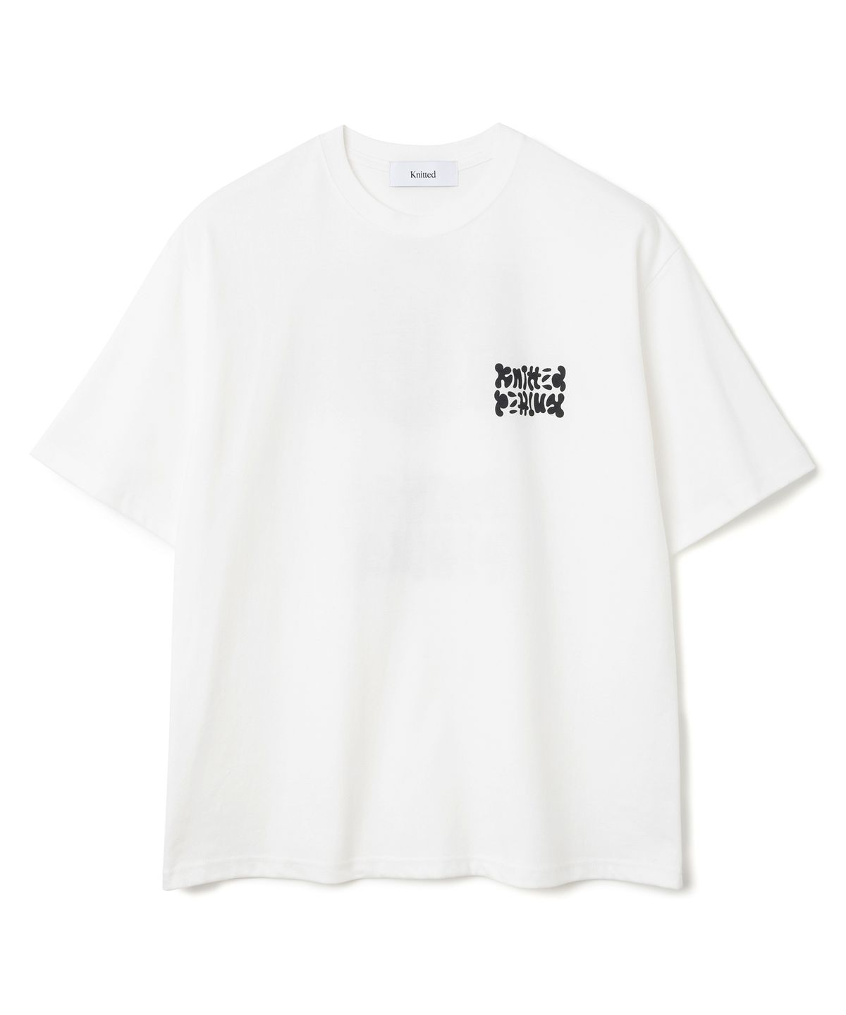 니티드(KNITTED) 피그먼트 쉽 그래픽 티셔츠 WHITE