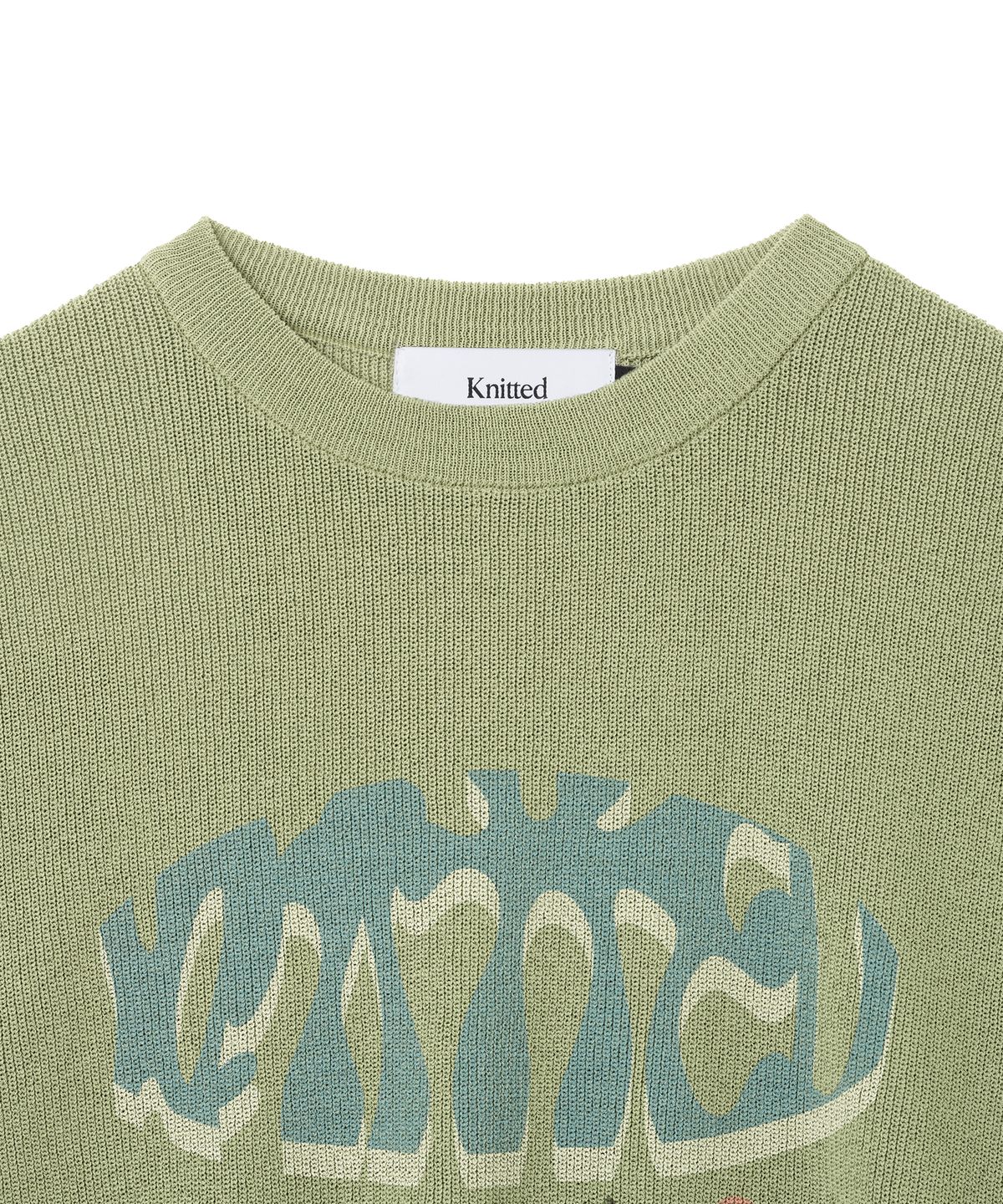 니티드(KNITTED) 쿨에버 플라워 프린팅 하프 니트 SAGE GREEN