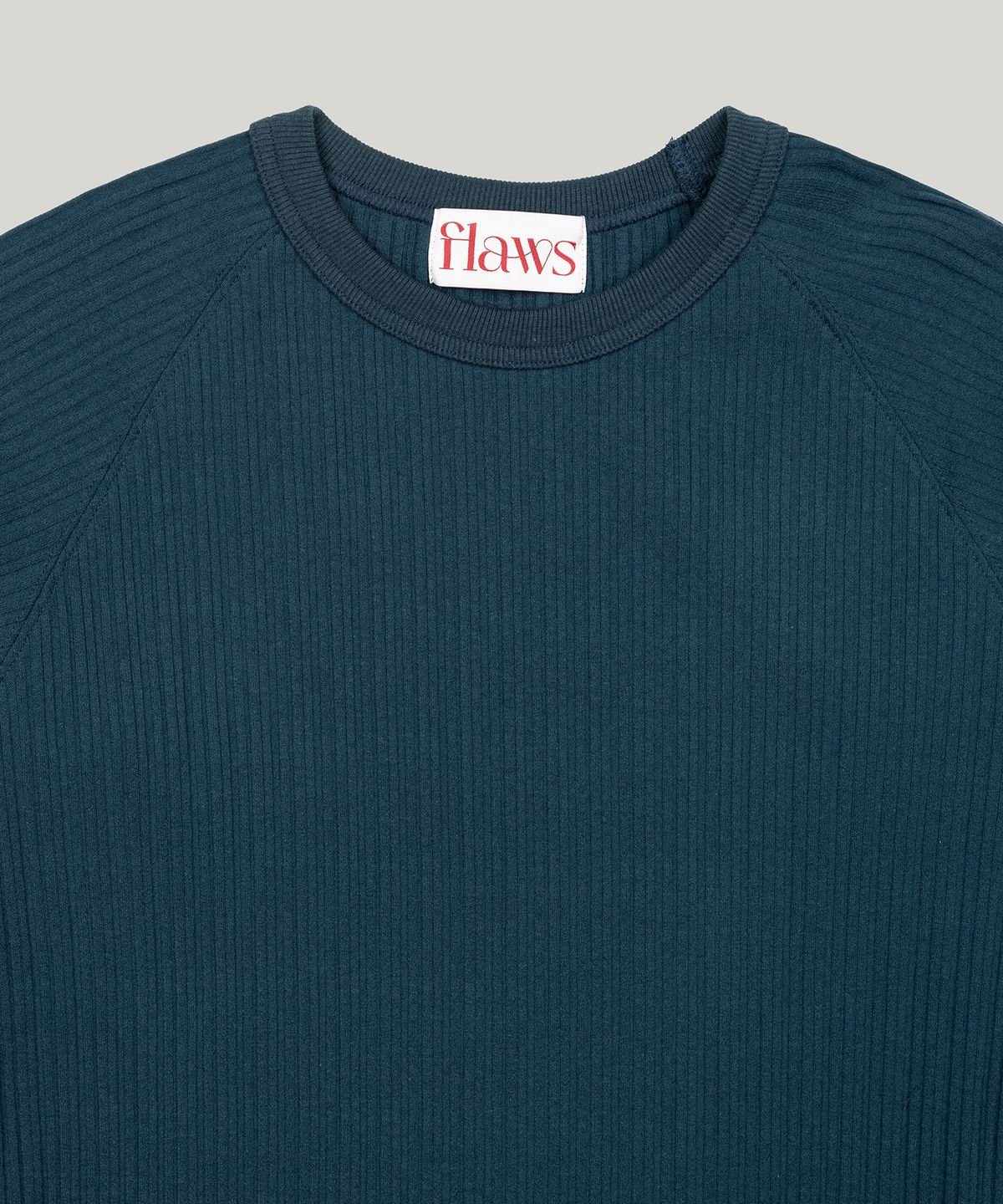 플로즈룸(FLAWSROOM) Ribbed Slim Long Sleeve [BLUISH GREEN]