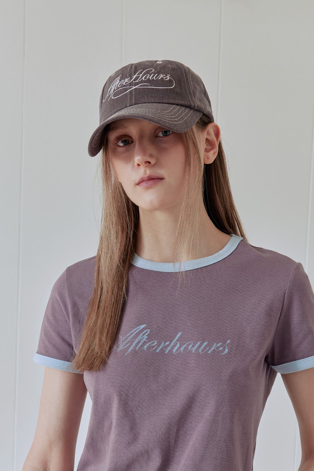 애프터아워즈(AFTERHOURS) LETTERING LOGO BALL CAP (VIOLET)