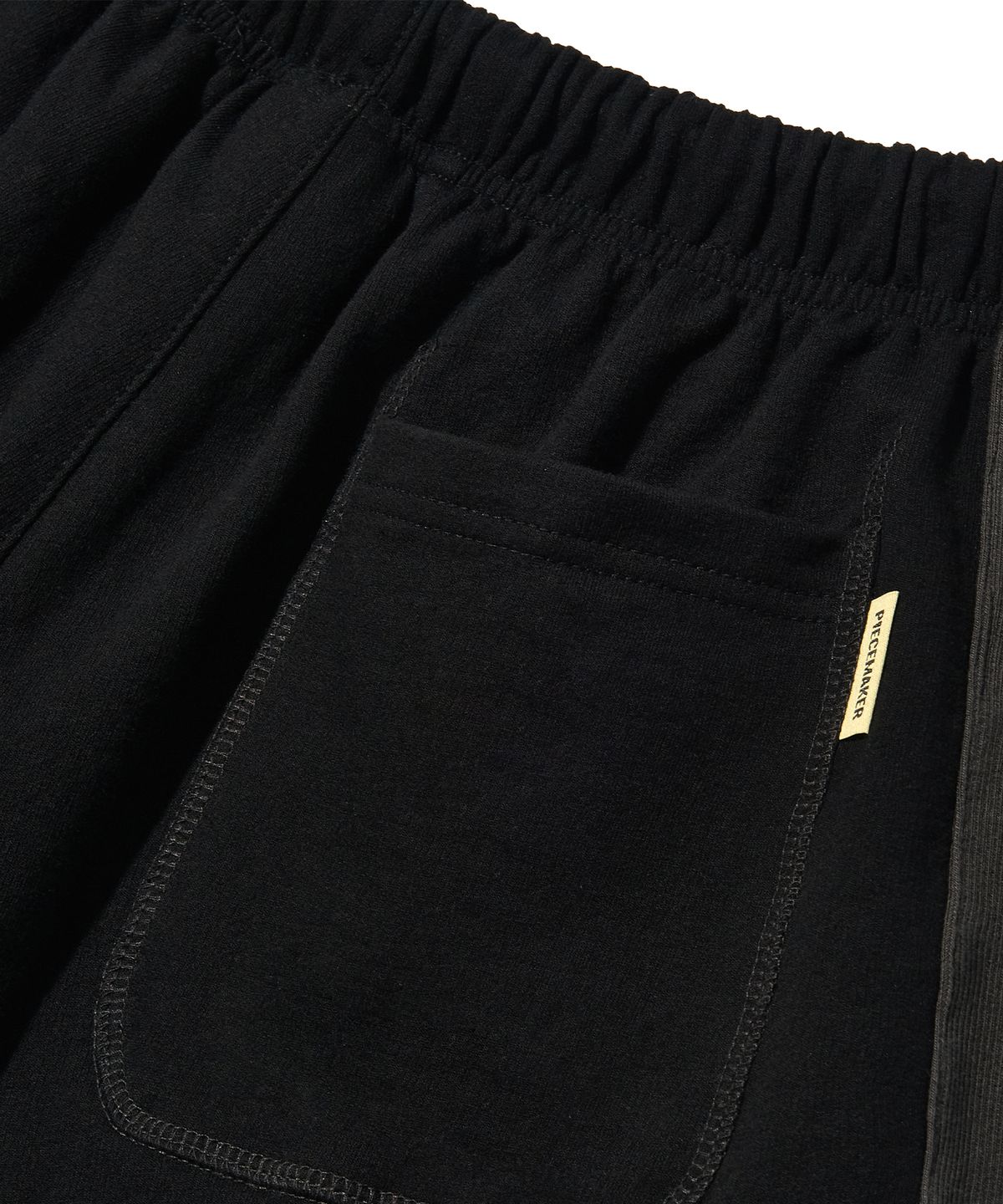 피스메이커(PIECE MAKER) SIDE RIBBED SWEAT SHORTS (BLACK)