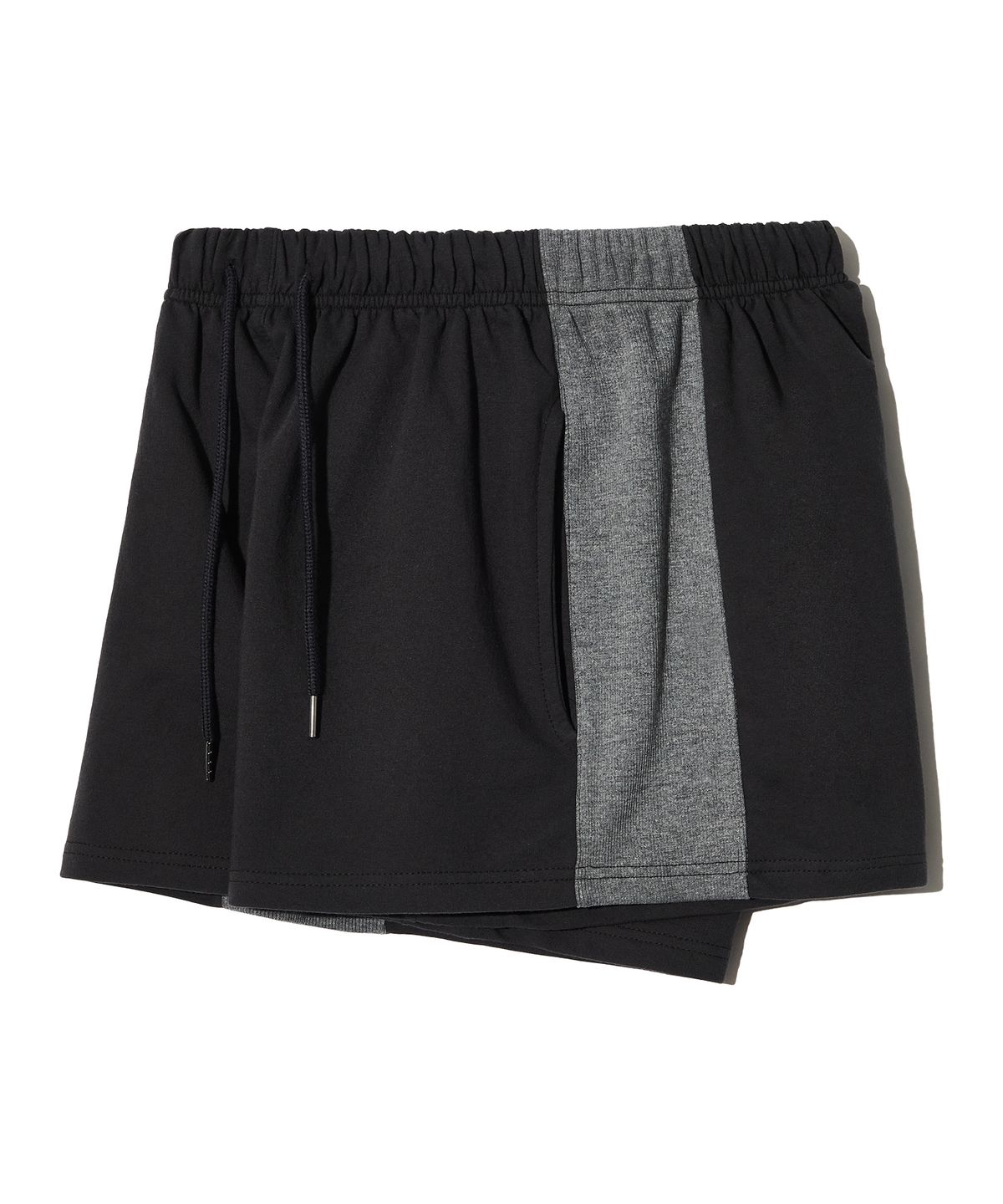 피스메이커(PIECE MAKER) SIDE RIBBED SWEAT SHORTS (CHARCOAL)