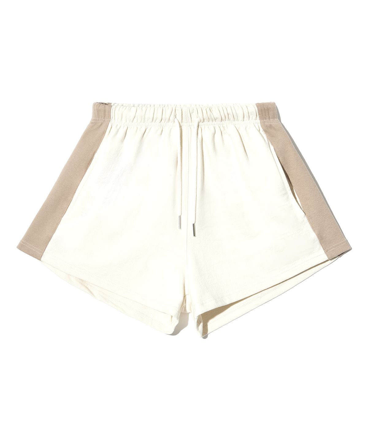 피스메이커(PIECE MAKER) SIDE RIBBED SWEAT SHORTS (CREAM)