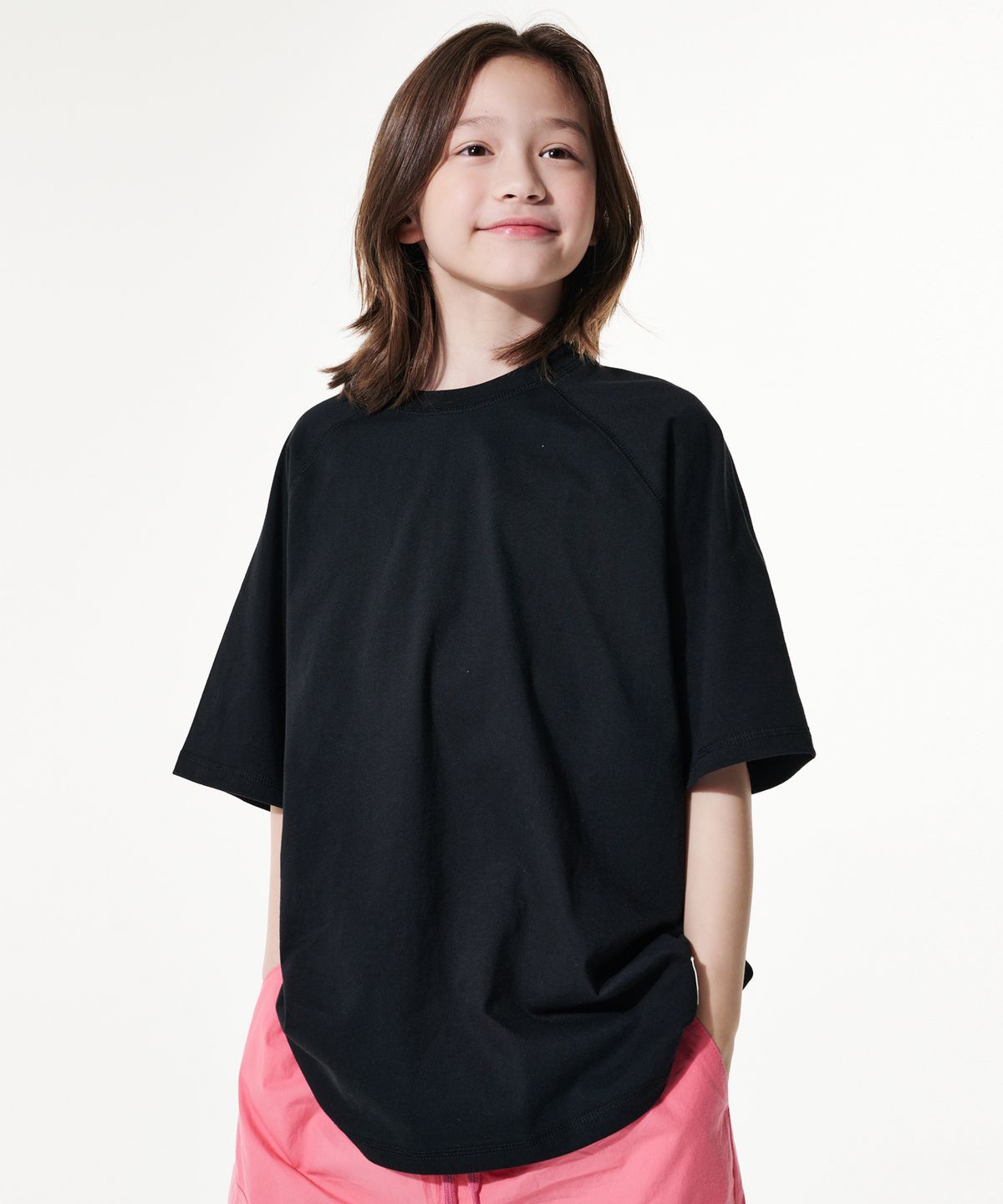 테이크이지 키즈(TAKEASY KIDS) 자이언트핏 빈티지스티치 오버 티셔츠(블랙)