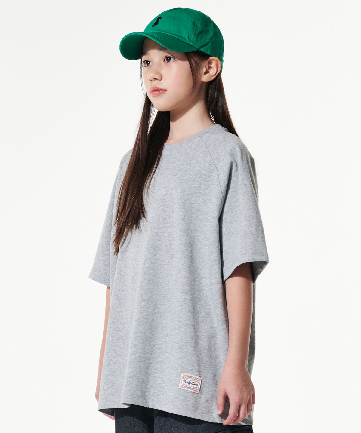 테이크이지 키즈(TAKEASY KIDS) 자이언트핏 빈티지스티치 오버 티셔츠(8%멜란지 그레이)
