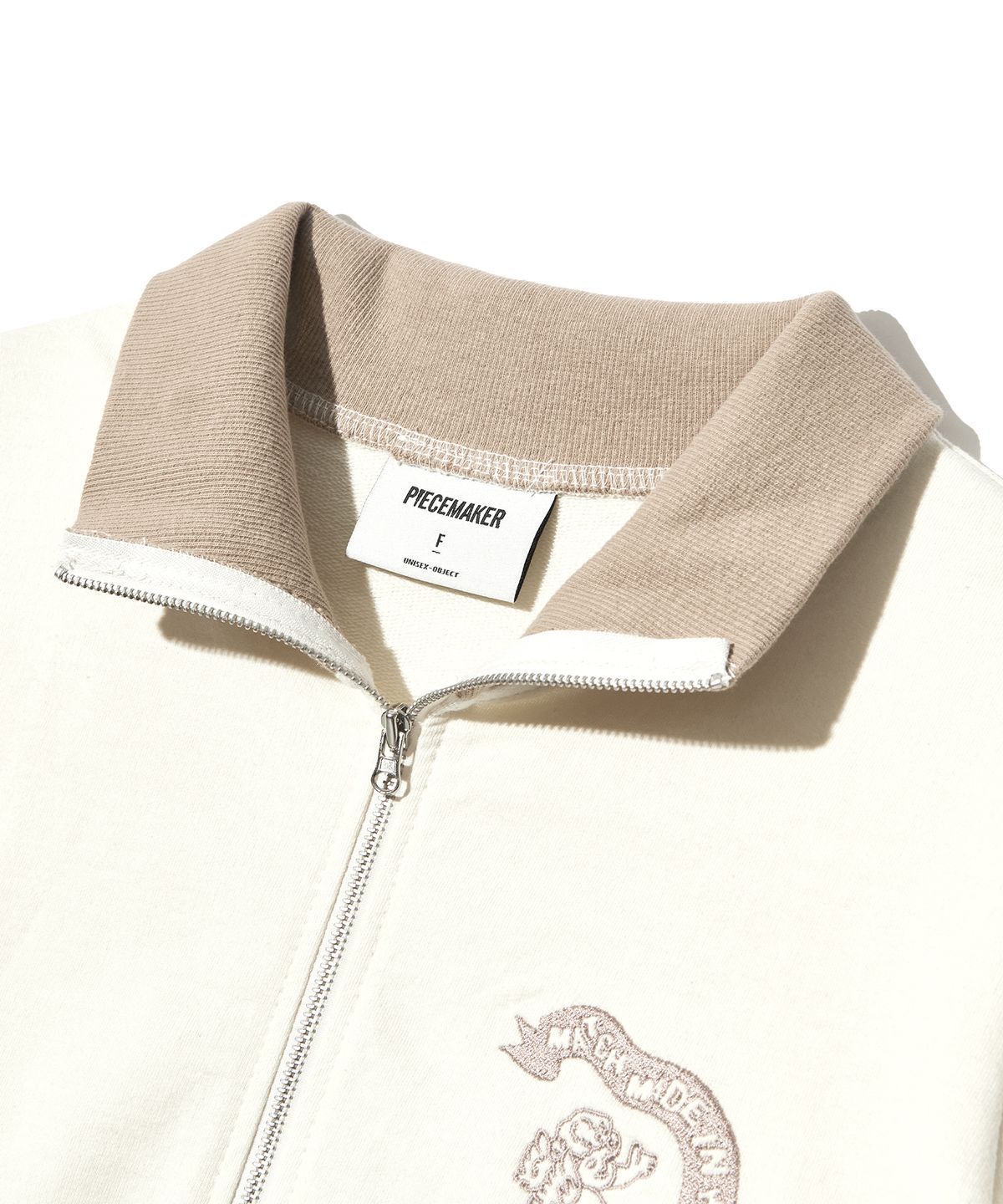 피스메이커(PIECE MAKER) ANGEL SWEAT 2WAY ZIP UP (CREAM)
