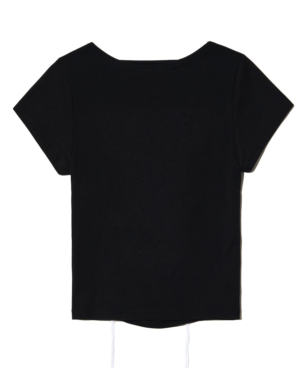 피스메이커(PIECE MAKER) RIBBON SHIRRING TEE (BLACK)