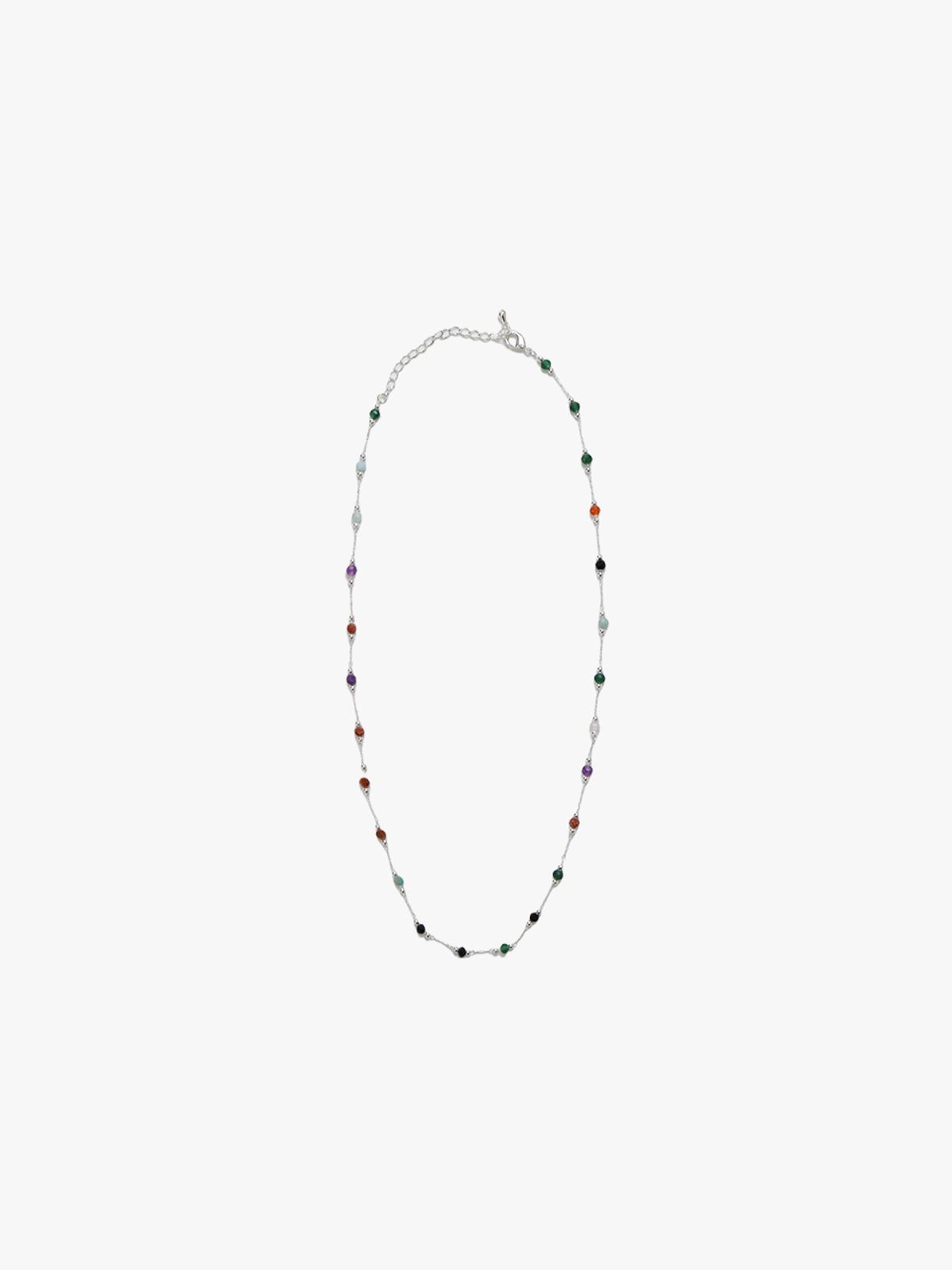 핑크파인애플(PINK PINEAPPLE) GEMSTONE NECKLACE_SILVER