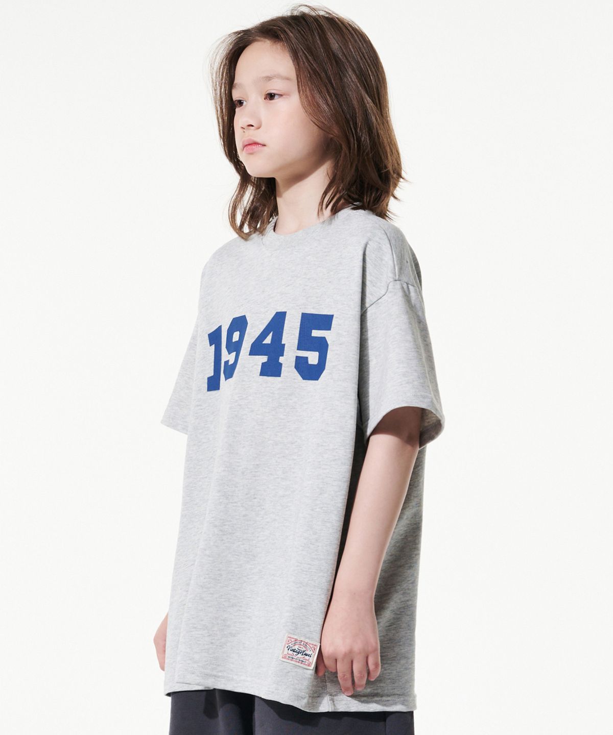 테이크이지 키즈(TAKEASY KIDS) 자이언트핏 1945 오버 티셔츠(3% 멜란지그레이)