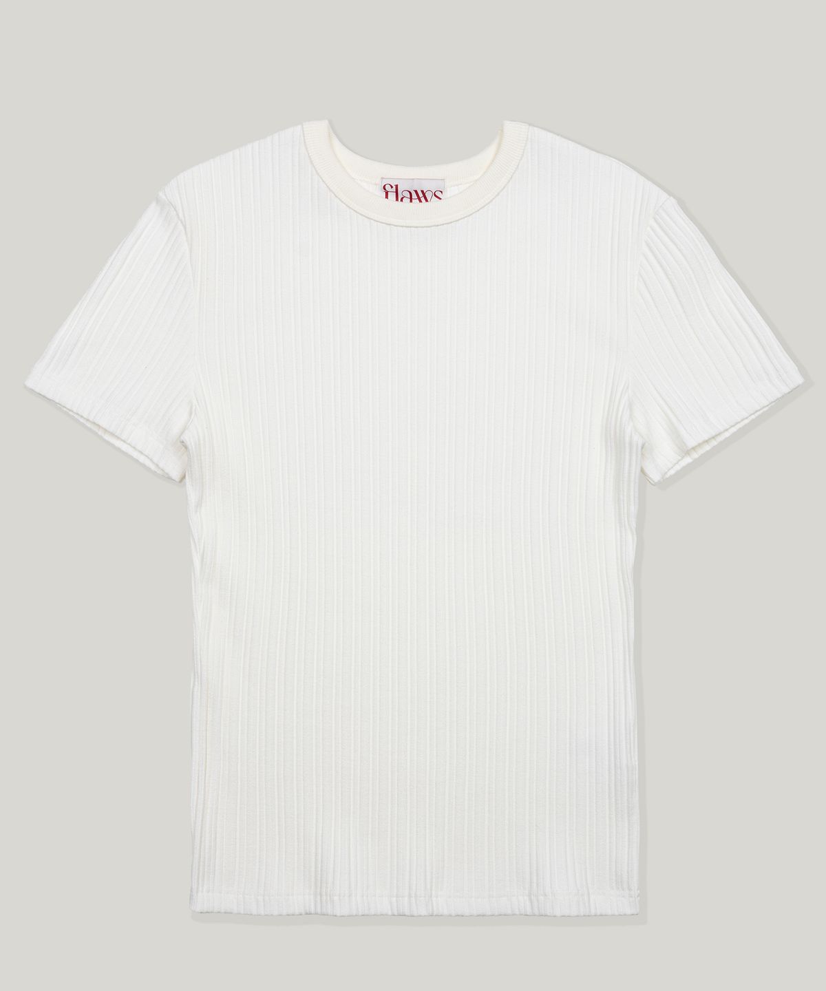 플로즈룸(FLAWSROOM) Ribbed Half Sleeve [WHITE]