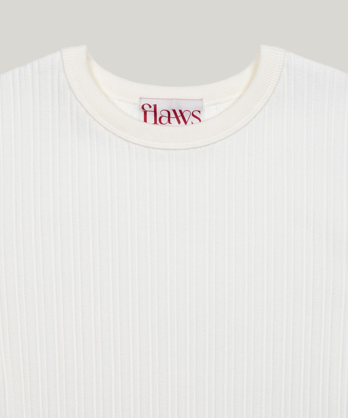 플로즈룸(FLAWSROOM) Ribbed Half Sleeve [WHITE]