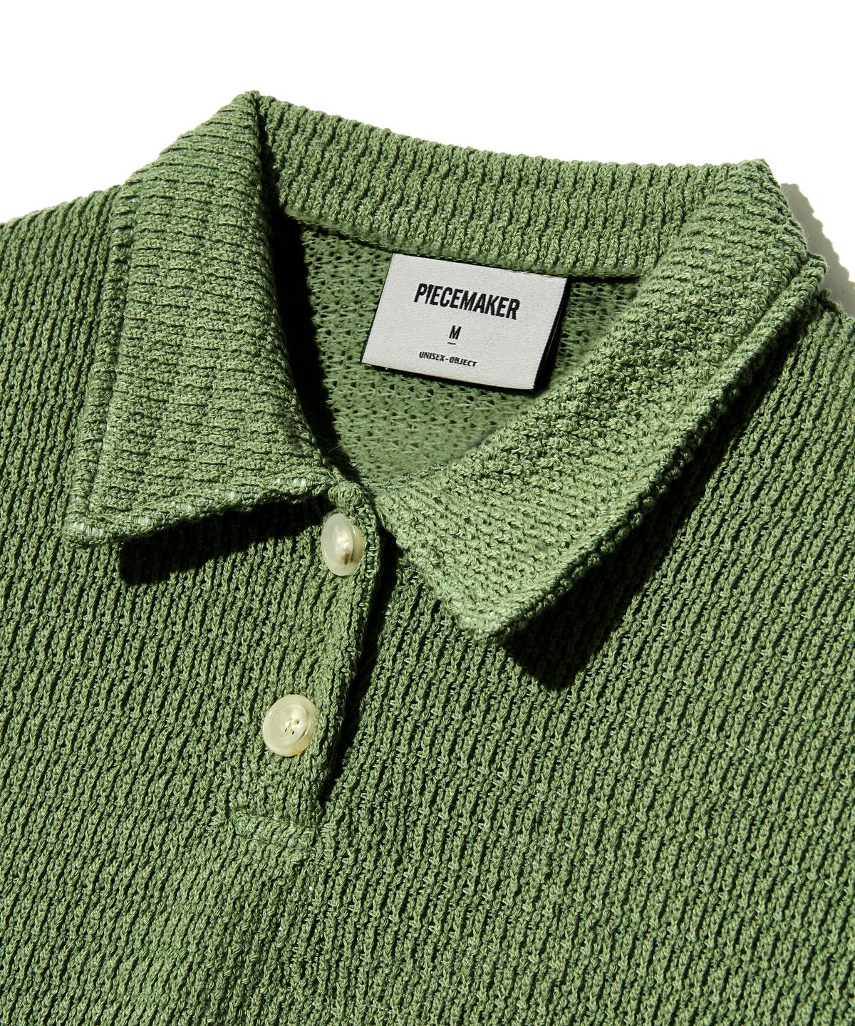 피스메이커(PIECE MAKER) BUTTON UP COLLAR KNIT SHIRTS (GREEN)