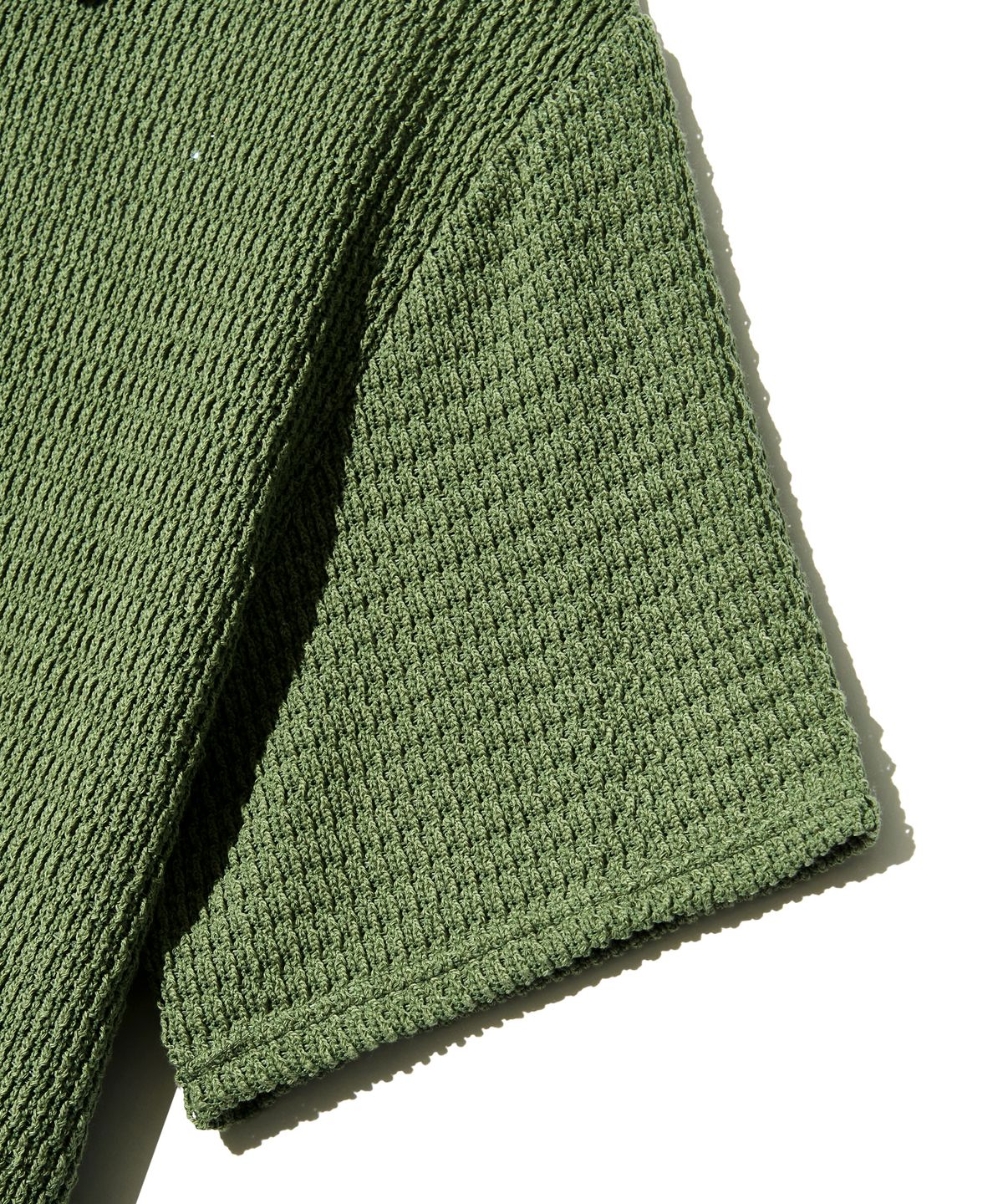 피스메이커(PIECE MAKER) BUTTON UP COLLAR KNIT SHIRTS (GREEN)