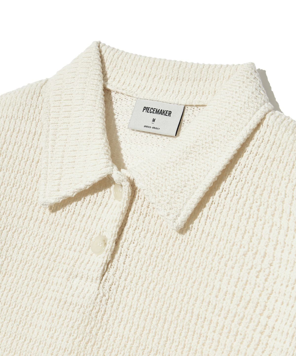 피스메이커(PIECE MAKER) BUTTON UP COLLAR KNIT SHIRTS (CREAM)