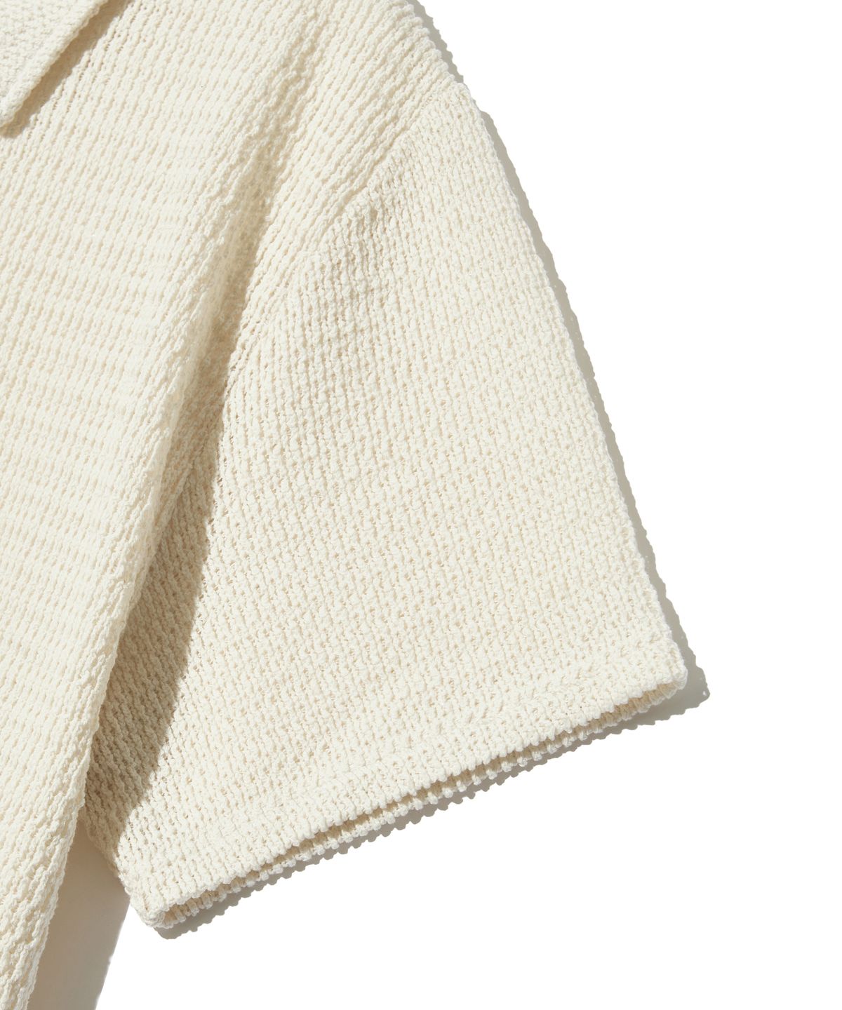 피스메이커(PIECE MAKER) BUTTON UP COLLAR KNIT SHIRTS (CREAM)