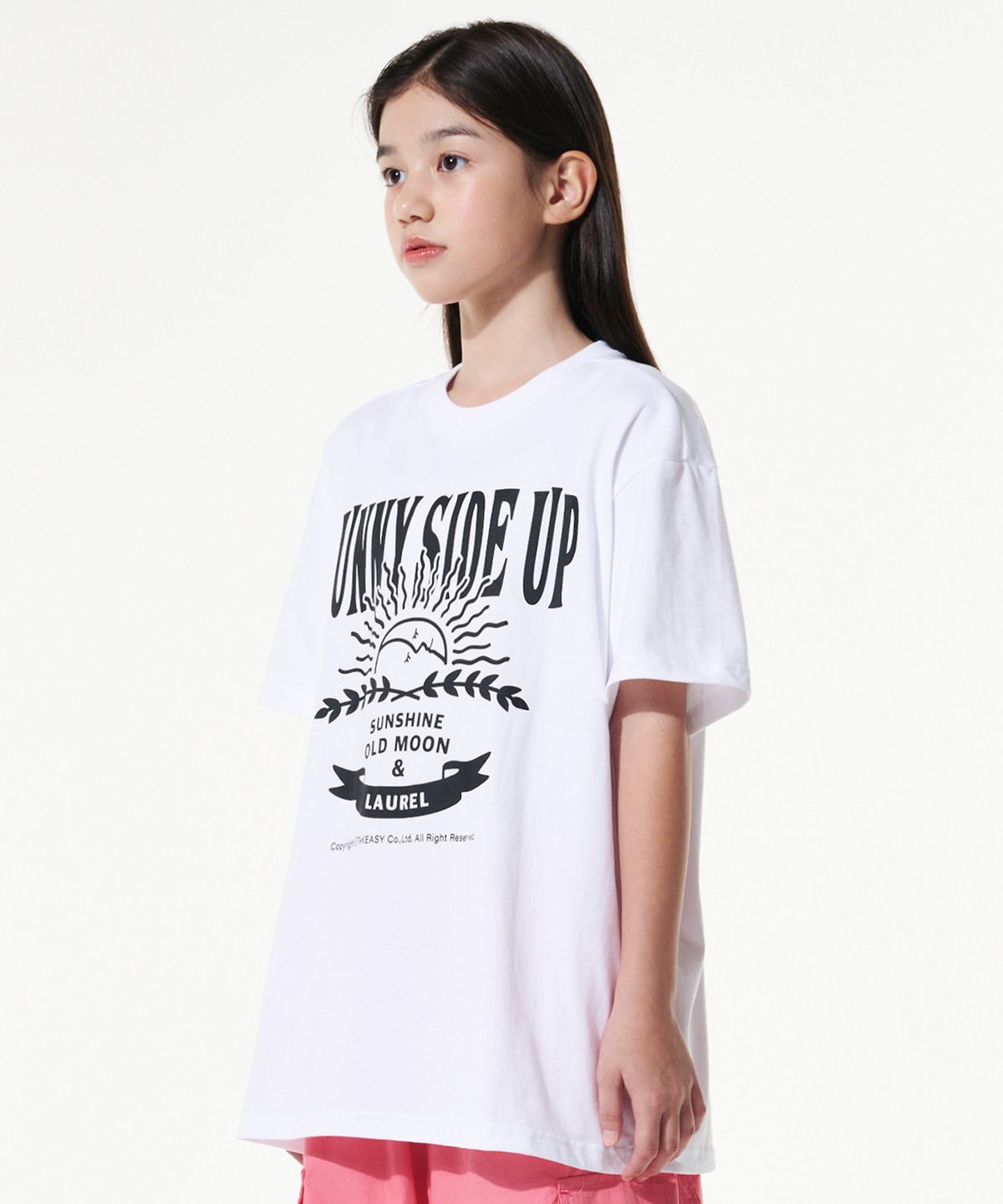 테이크이지 키즈(TAKEASY KIDS) 자이언트핏 SSU 오버 티셔츠(스노우화이트)
