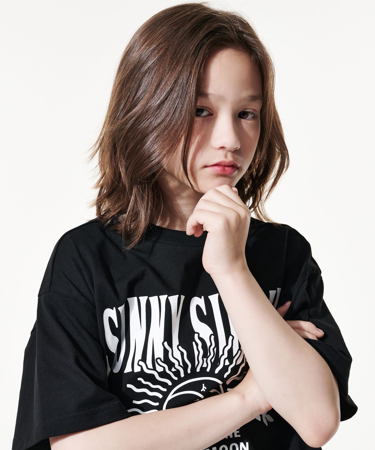테이크이지 키즈(TAKEASY KIDS) 자이언트핏 SSU 오버 티셔츠(블랙)