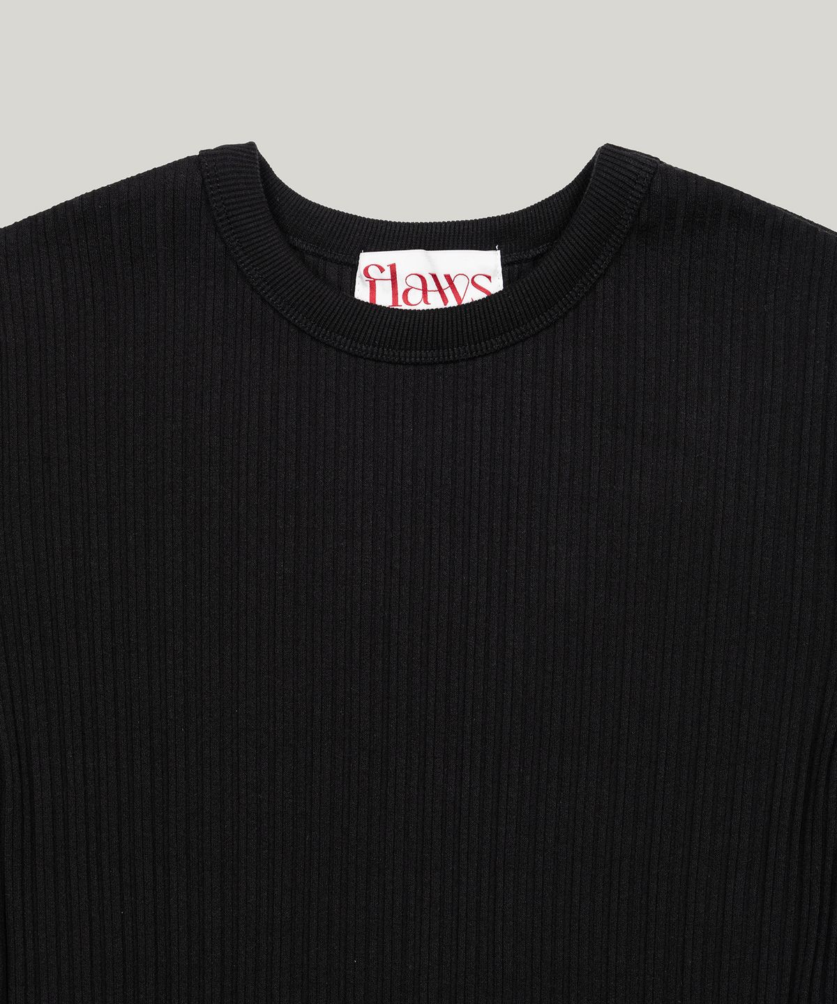 플로즈룸(FLAWSROOM) Ribbed Half Sleeve [BLACK]