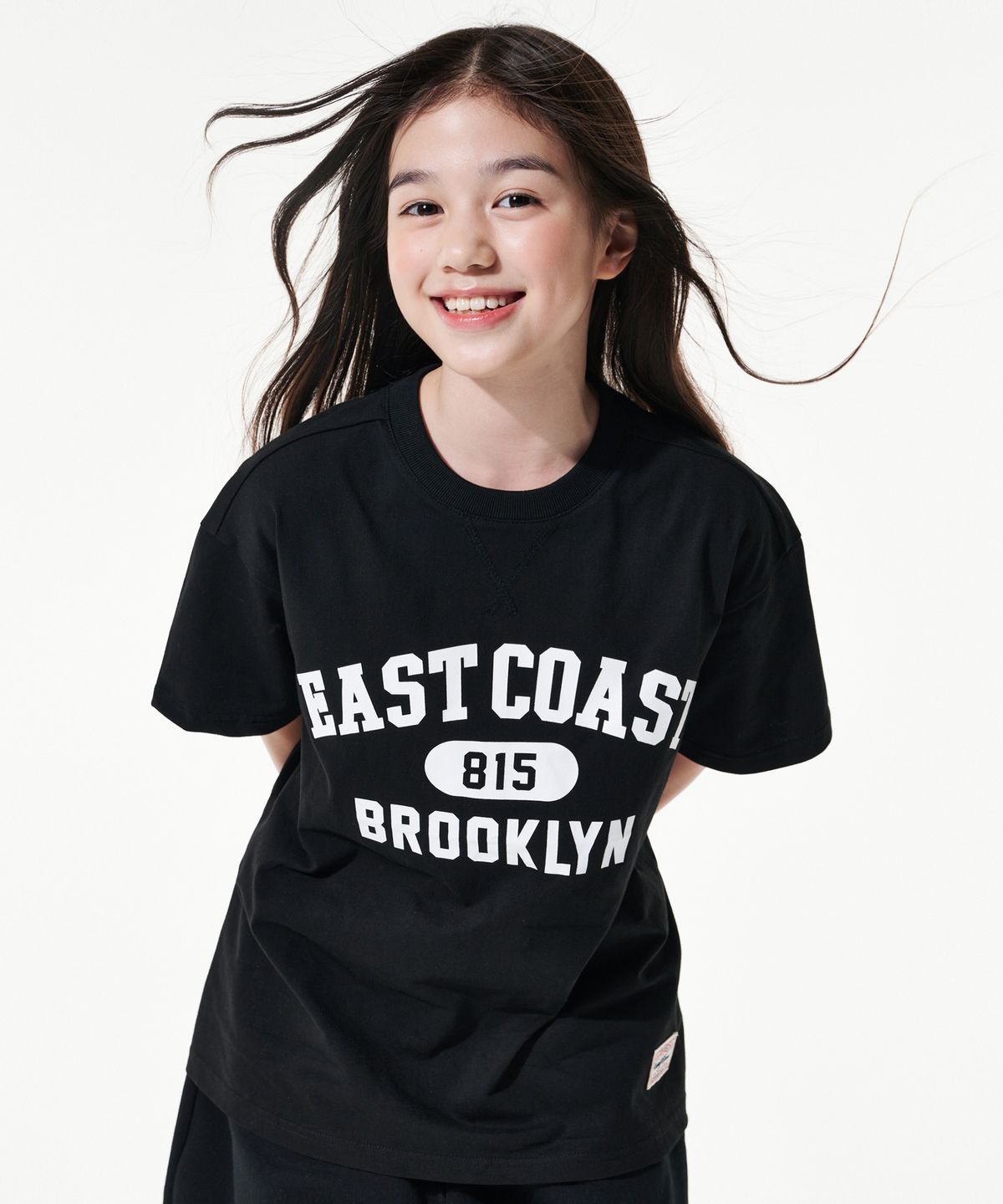 테이크이지 키즈(TAKEASY KIDS) 자이언트핏 브루클린 오버티셔츠(블랙)