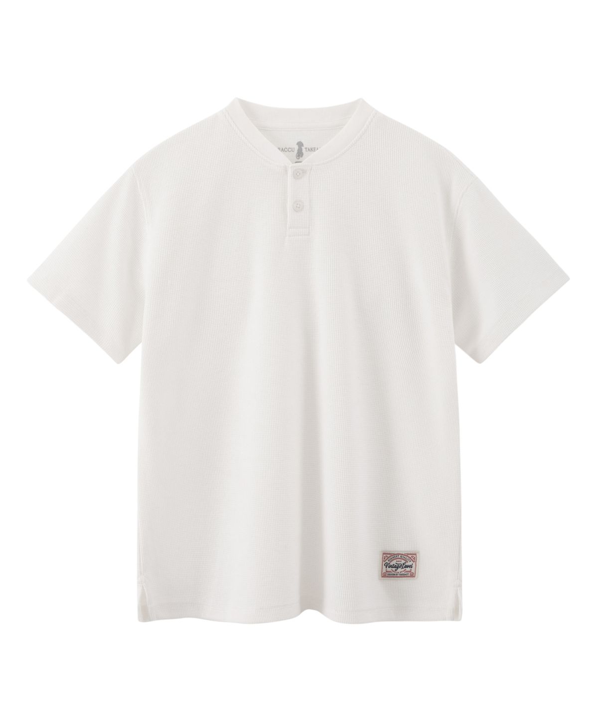 테이크이지 키즈(TAKEASY KIDS) 와플 헨리넥 티셔츠(화이트)