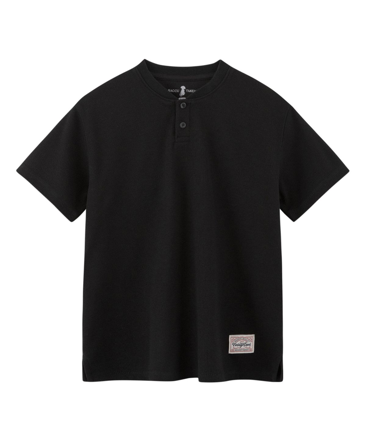 테이크이지 키즈(TAKEASY KIDS) 와플 헨리넥 티셔츠(블랙)