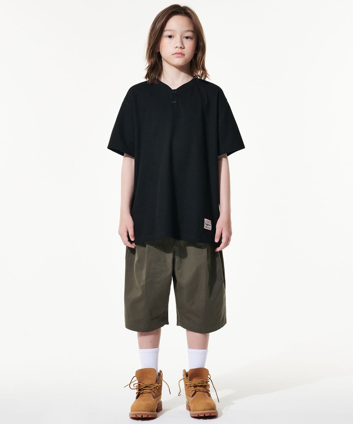 테이크이지 키즈(TAKEASY KIDS) 자이언트핏 버뮤다 하프팬츠(카키)