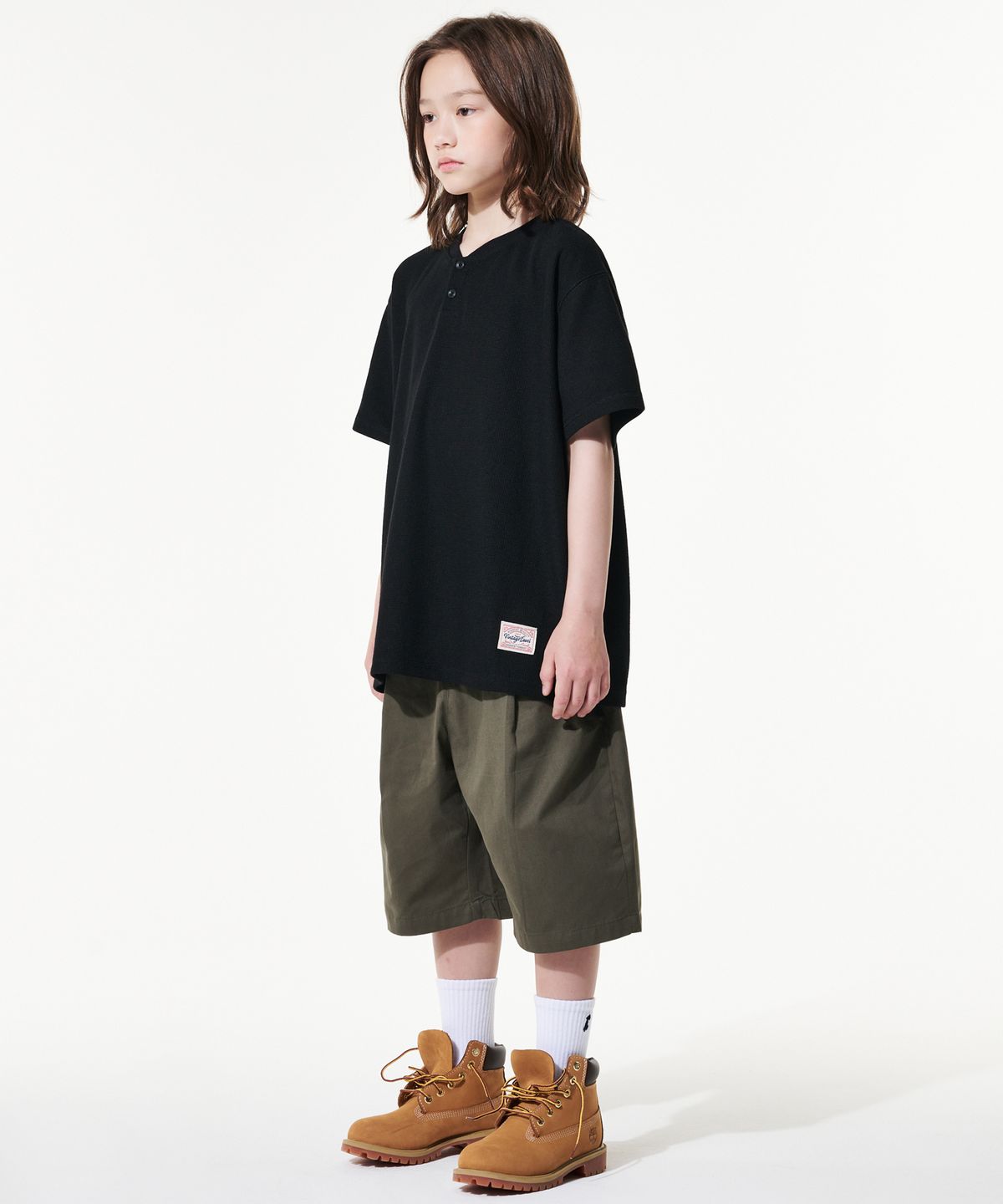테이크이지 키즈(TAKEASY KIDS) 자이언트핏 버뮤다 하프팬츠(카키)