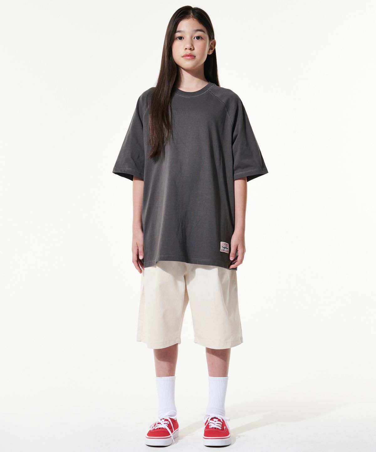 테이크이지 키즈(TAKEASY KIDS) 자이언트핏 버뮤다 하프팬츠(크림)