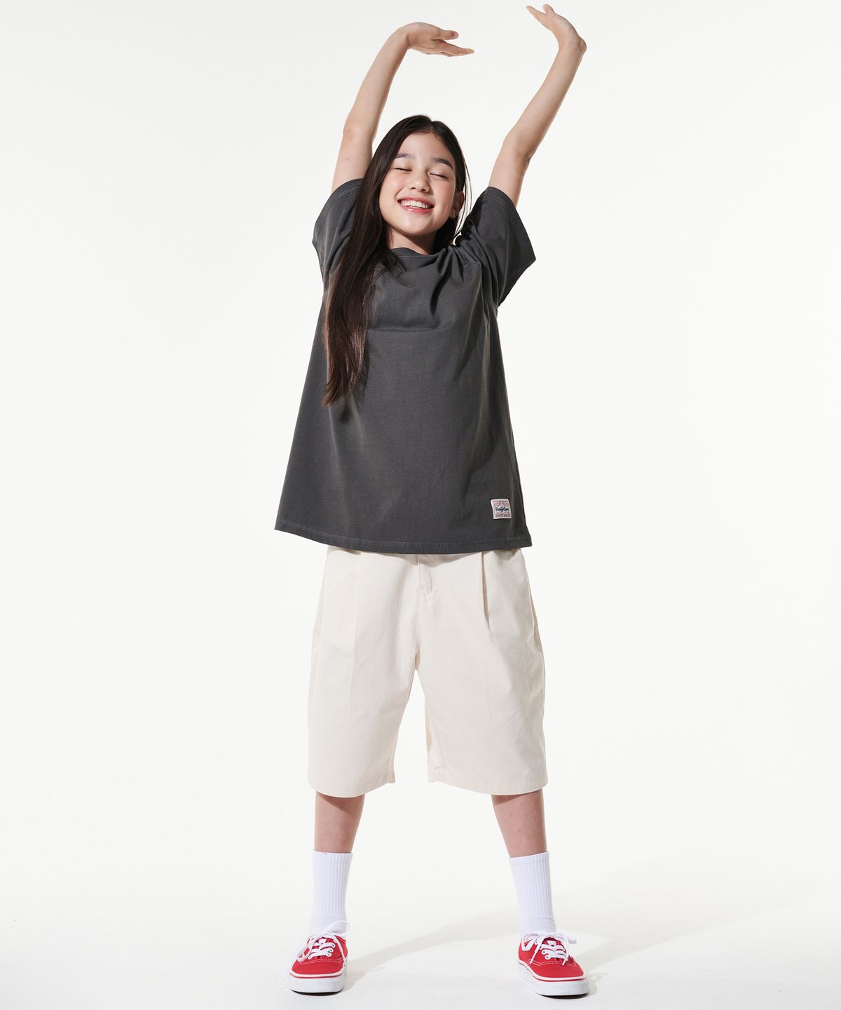 테이크이지 키즈(TAKEASY KIDS) 자이언트핏 버뮤다 하프팬츠(크림)