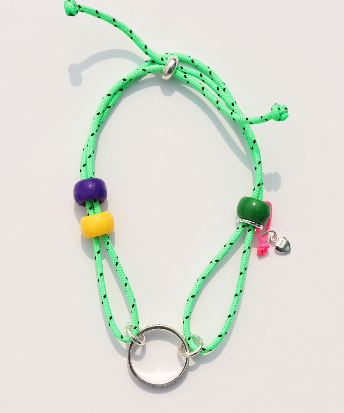 봉보(BONBEAU) Friendly initial silver ring beads knot Bracelet 이니셜 각인 실버링 비즈 매듭팔찌